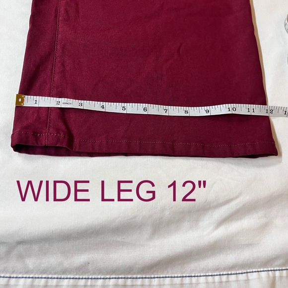 Wide Leg Chino Pant Burgundy Womens Size XL Skater - Picture 8 of 9